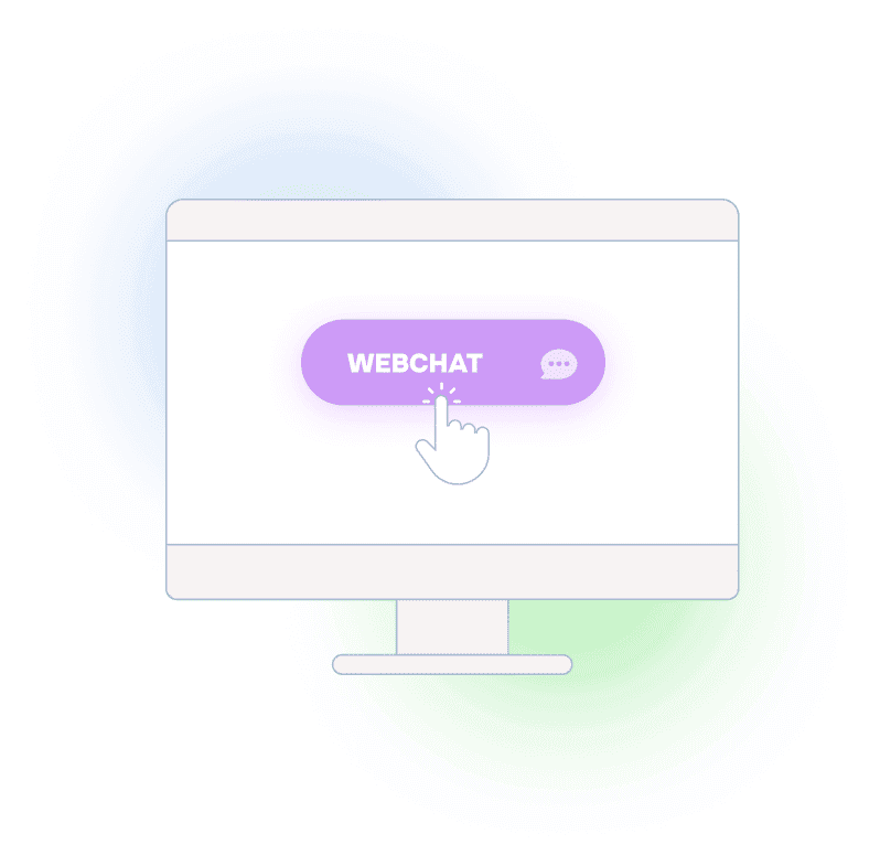 Live webchat conversation interface showing real-time messaging