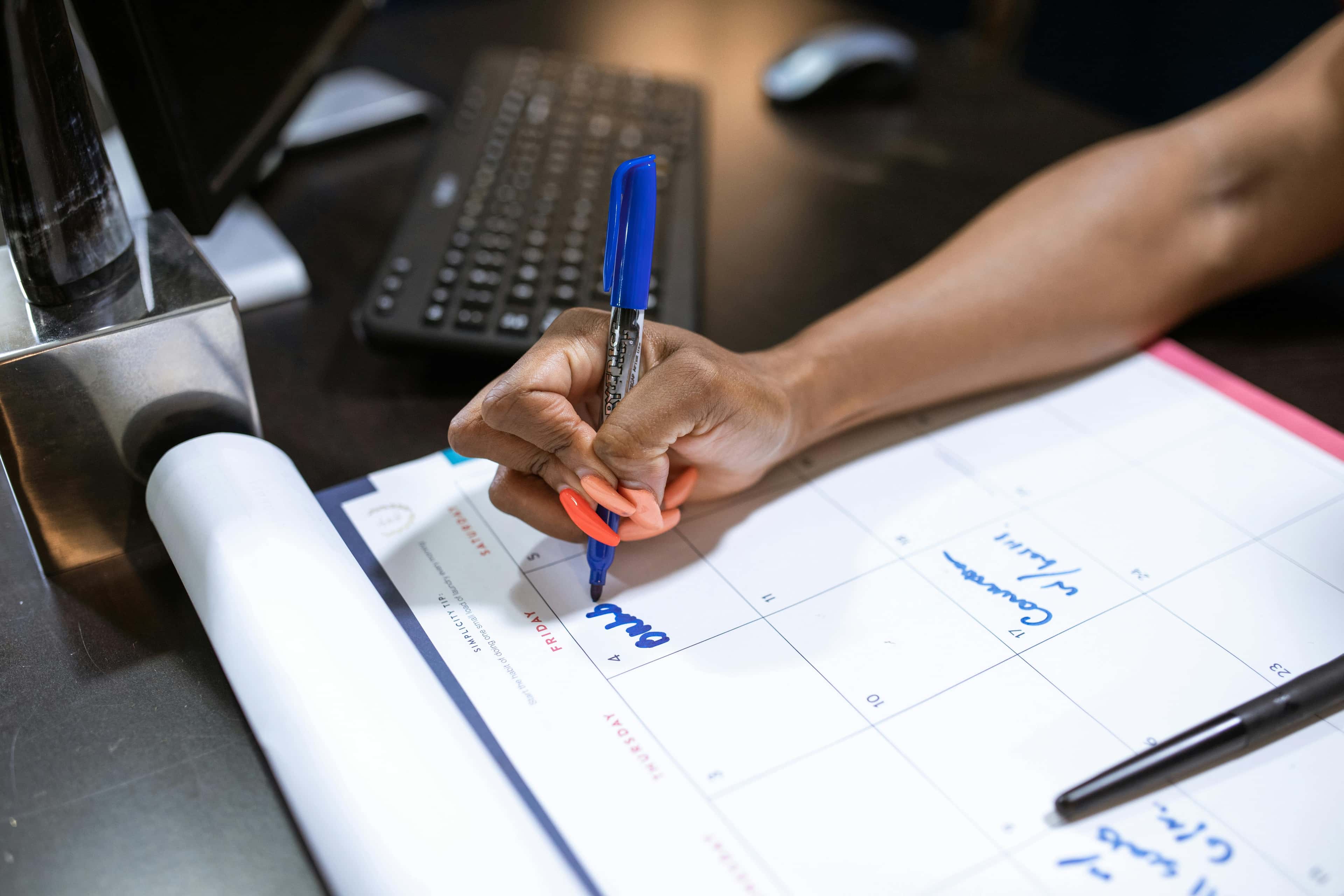 Calendar used to manage on-call schedules