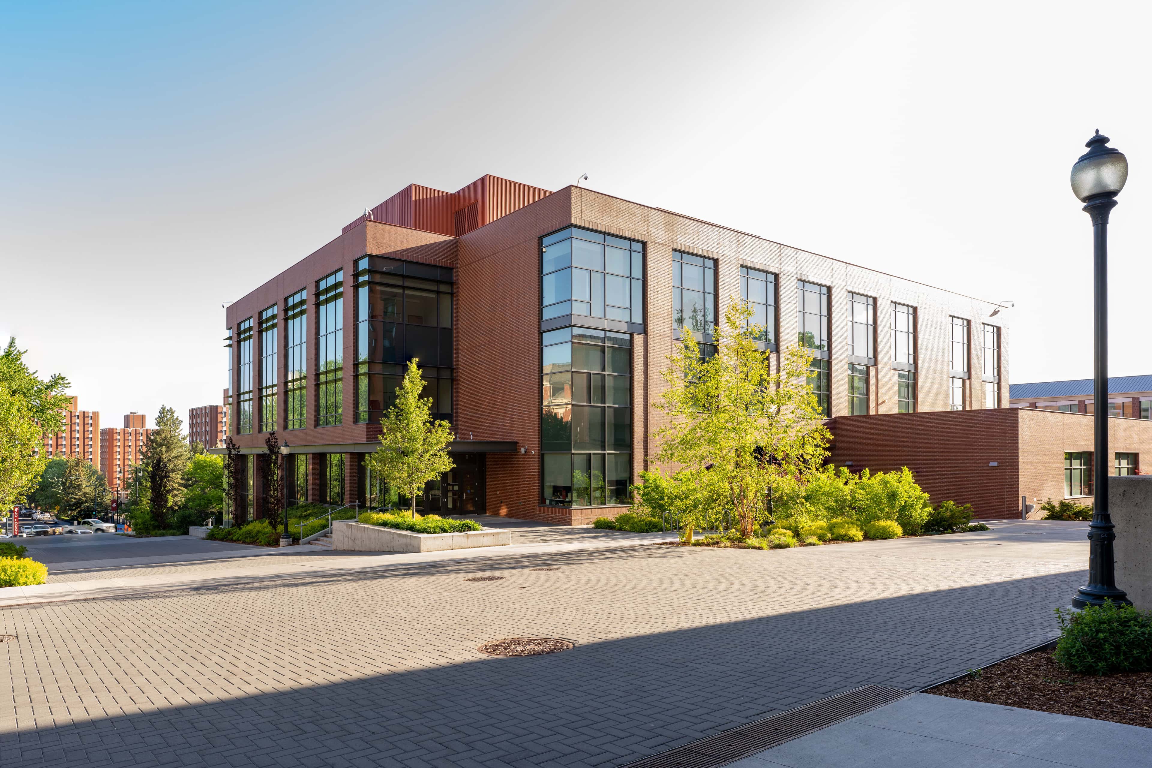 Modern academic research building representing Mission Bay