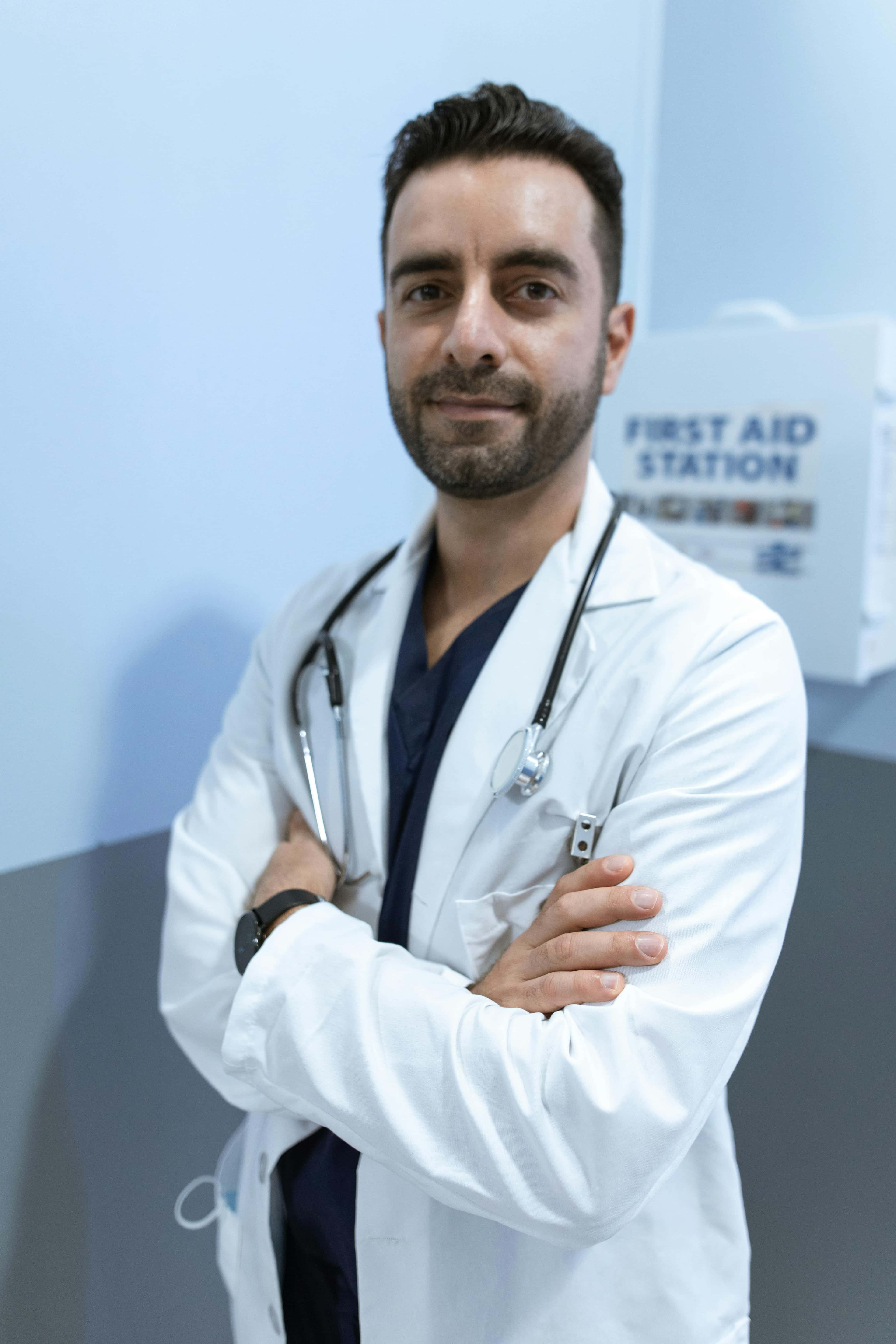 Portrait of a doctor in a clinical setting