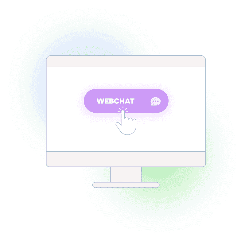 Live webchat conversation interface showing real-time messaging
