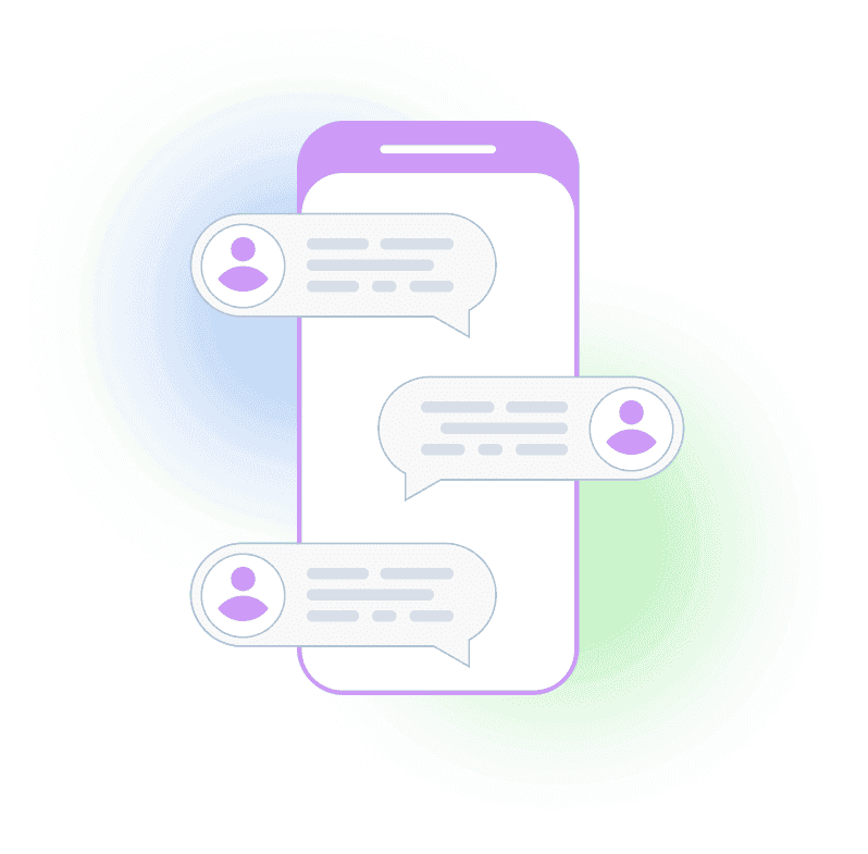 Multi-channel support interface showing webchat, text, and phone options