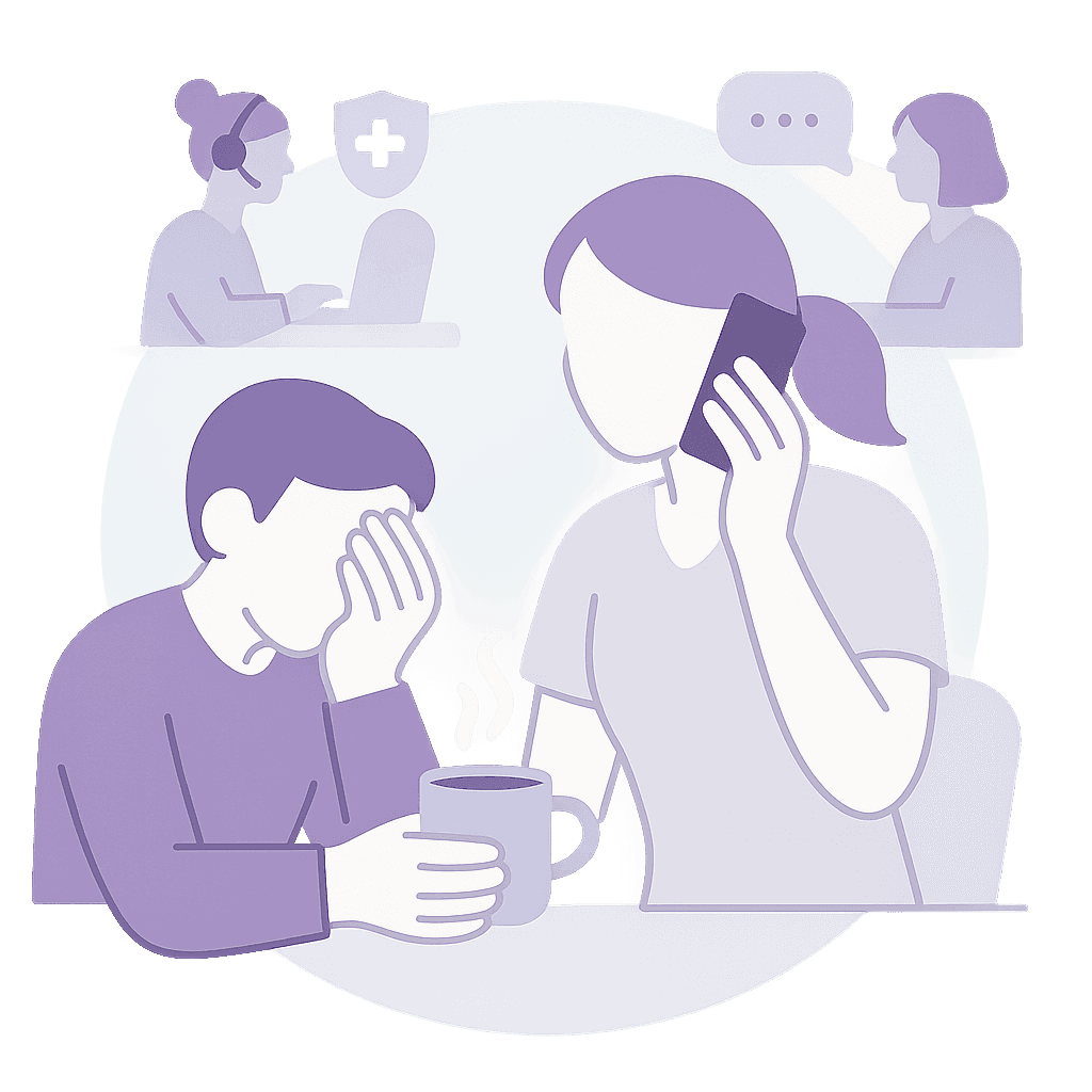 Crisis center staff assist clients via call and in-person