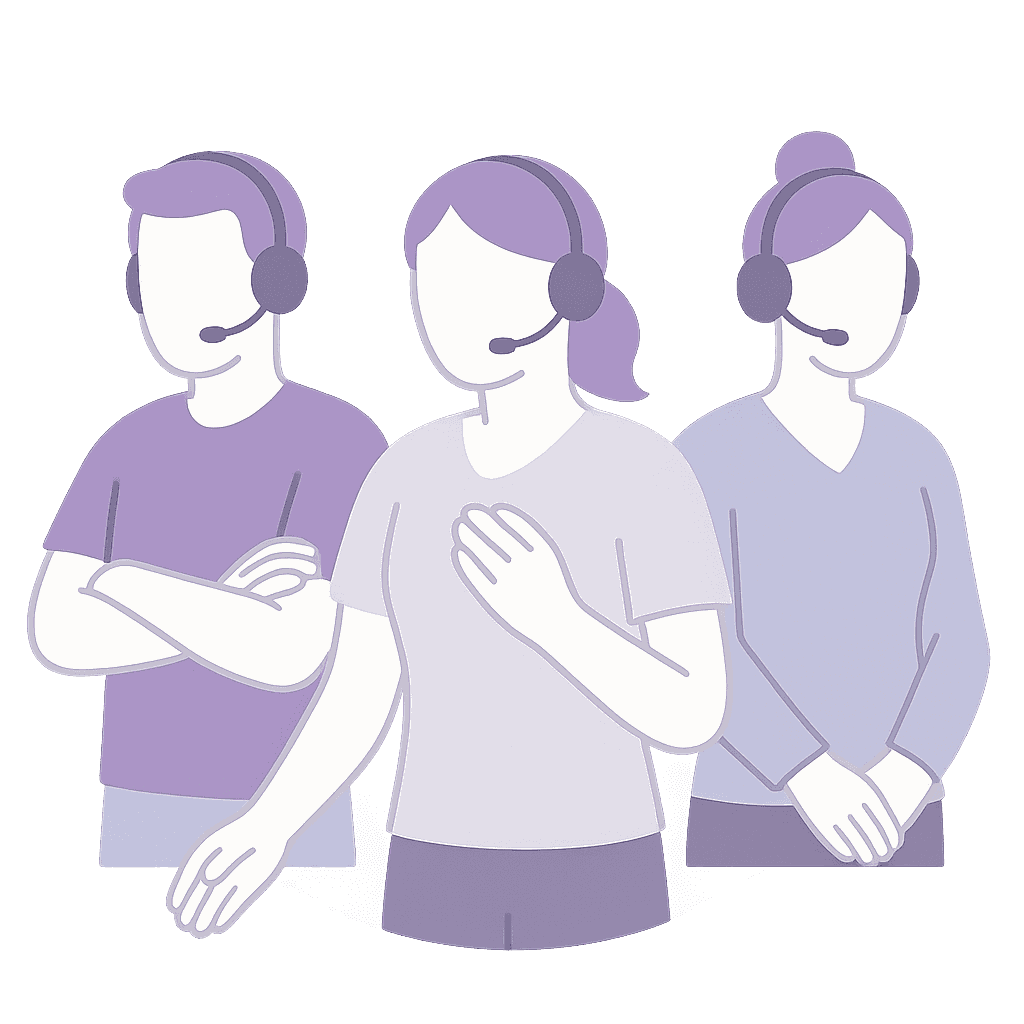 Small nonprofit team providing crisis support services