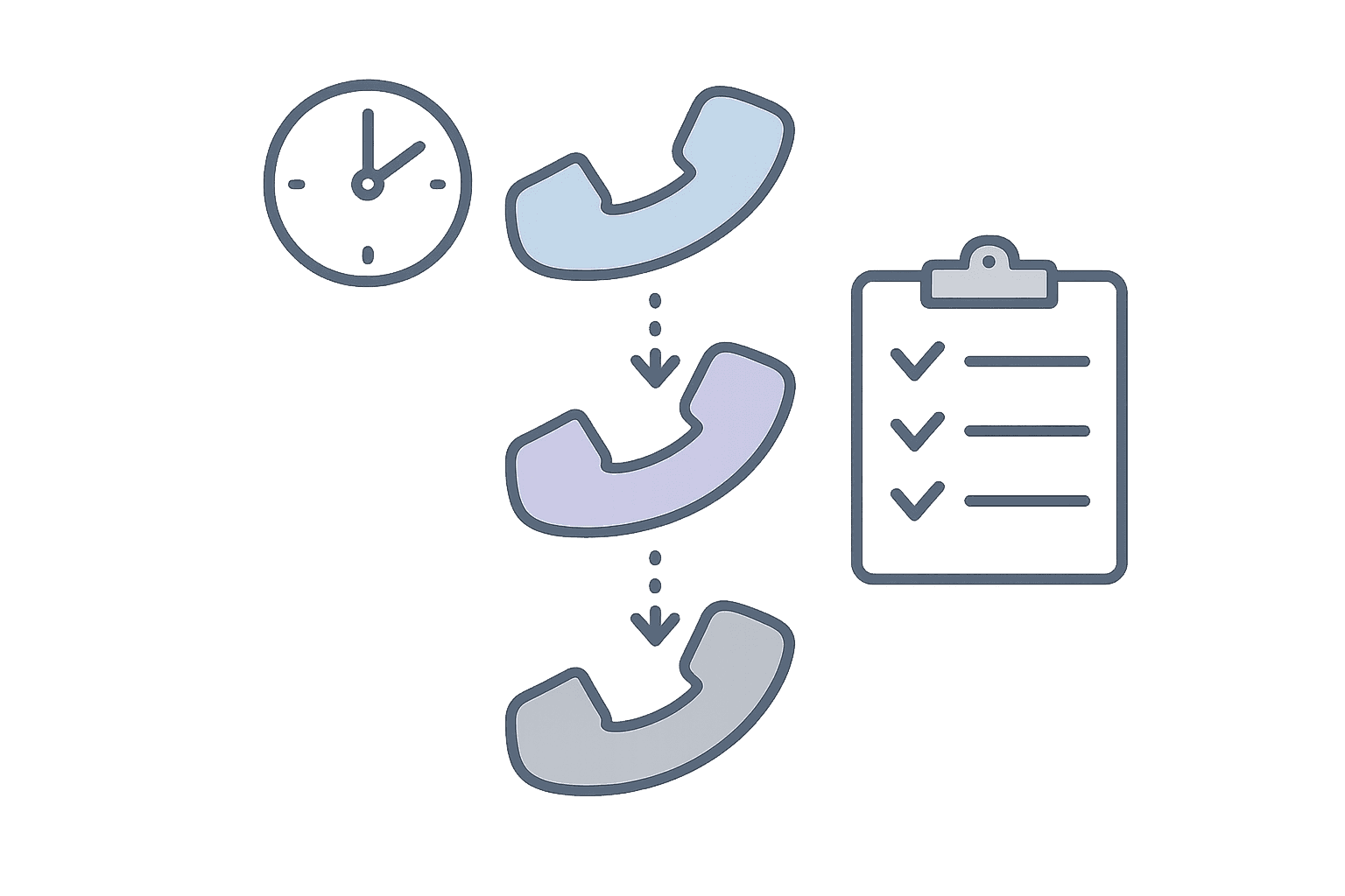 Illustration showing an integrated call routing platform with logs and schedules