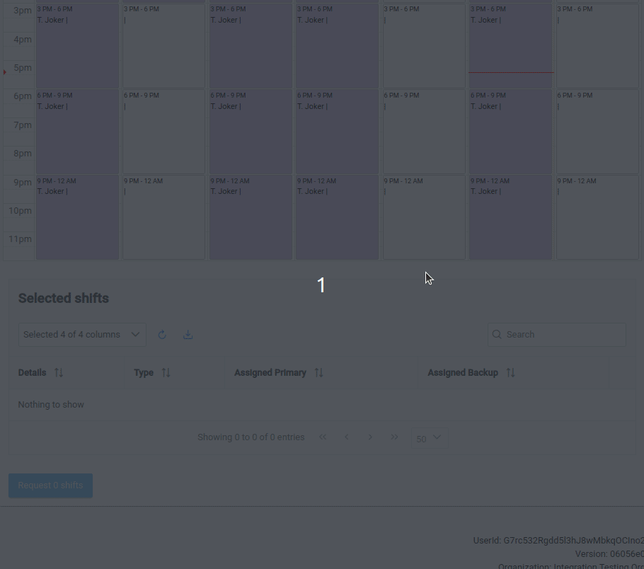Schedule view showing upcoming shifts and coverage assignments